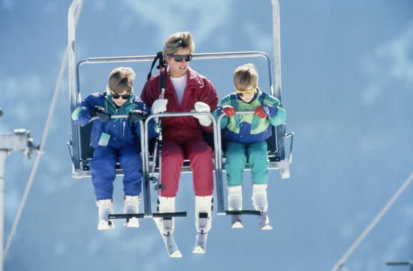 <p>That same year, Diana took her sons on a ski trip to Austria. She had <a href="https://www.womanandhome.com/life/royal-news/prince-william-carries-on-dianas-tradition-sharing-the-childhood-lesson-his-late-mother-taught-him-on-latest-trip-with-the-family/" rel="nofollow noopener" target="_blank" data-ylk="slk:requested" class="link ">requested</a> that no bodyguards accompany them so it could feel as "normal" as possible. </p>