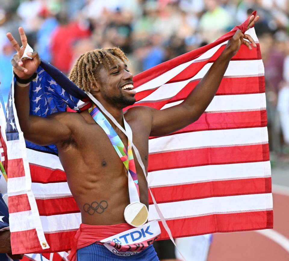 Noah Lyles Wins 200m Gold, Breaks Michael Johnson's American Record at