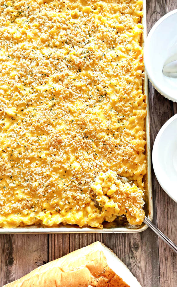 <p><a href="https://parade.com/recipes/sheet-pan-macaroni-and-cheese" rel="nofollow noopener" target="_blank" data-ylk="slk:Krista Marshall;elm:context_link;itc:0;sec:content-canvas" class="link ">Krista Marshall</a></p>