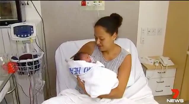 Catching mum Jodie unaware. Source: 7 News