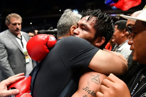 Pacquiao knocked down the big-puncher from Argentina�as early as the third round