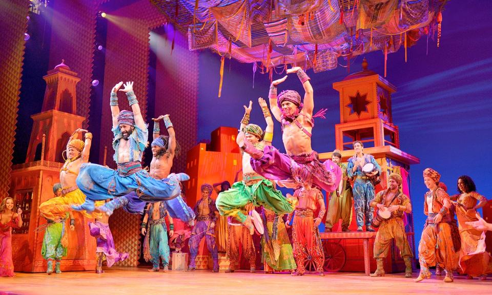 A scene from the Disney musical “Aladdin,” a stage version of the animated film.