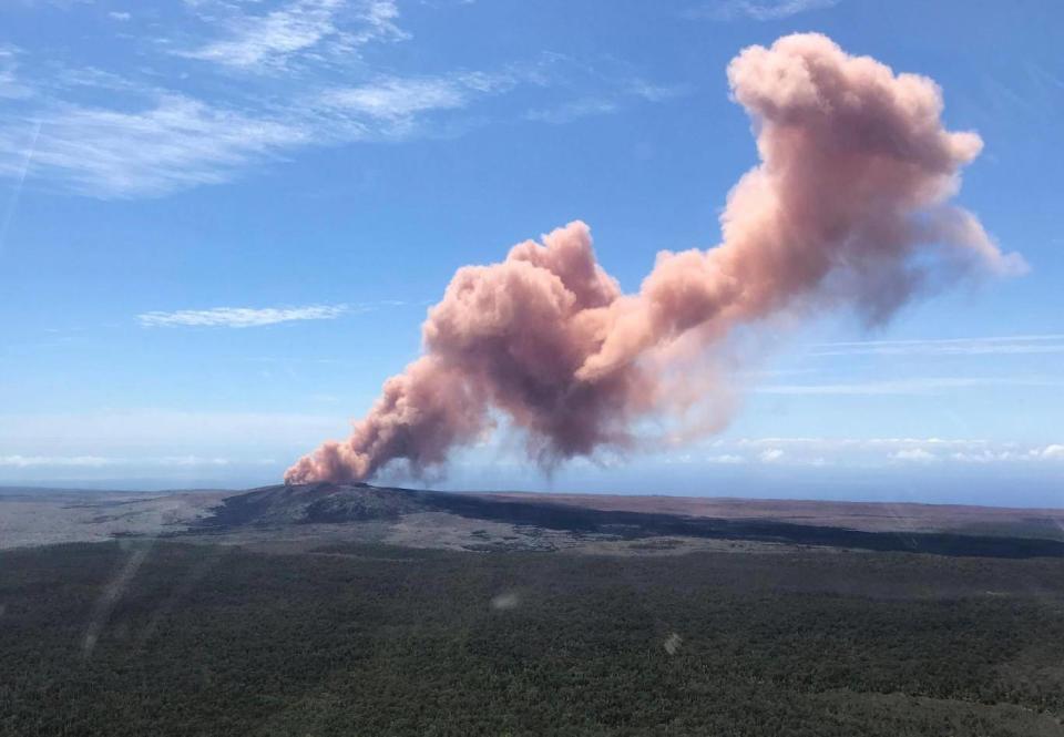 Plumes of ash rose above the Kilauea volcano on Thursday (Reuters)