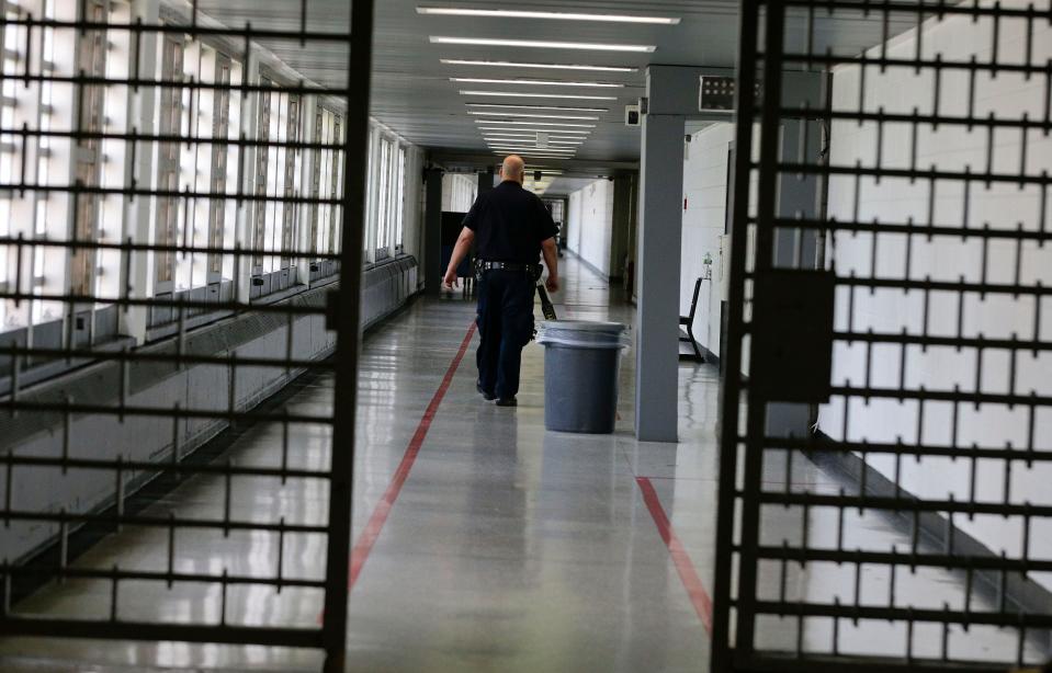 A juvenile detention facility officer at Rikers Island on July 31, 2014, in New York.