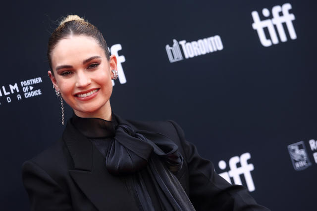 Lily James says she even spoke to her mother in Pamela Anderson&#39;s accent while filming Pam & Tommy. (Getty)