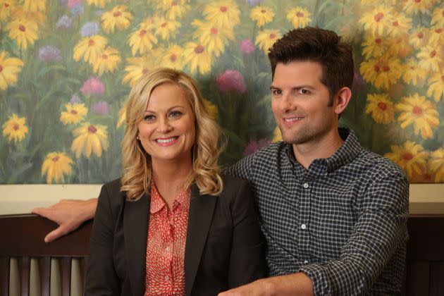 Poehler and Scott as Leslie Knope and Ben Wyatt on NBC's 