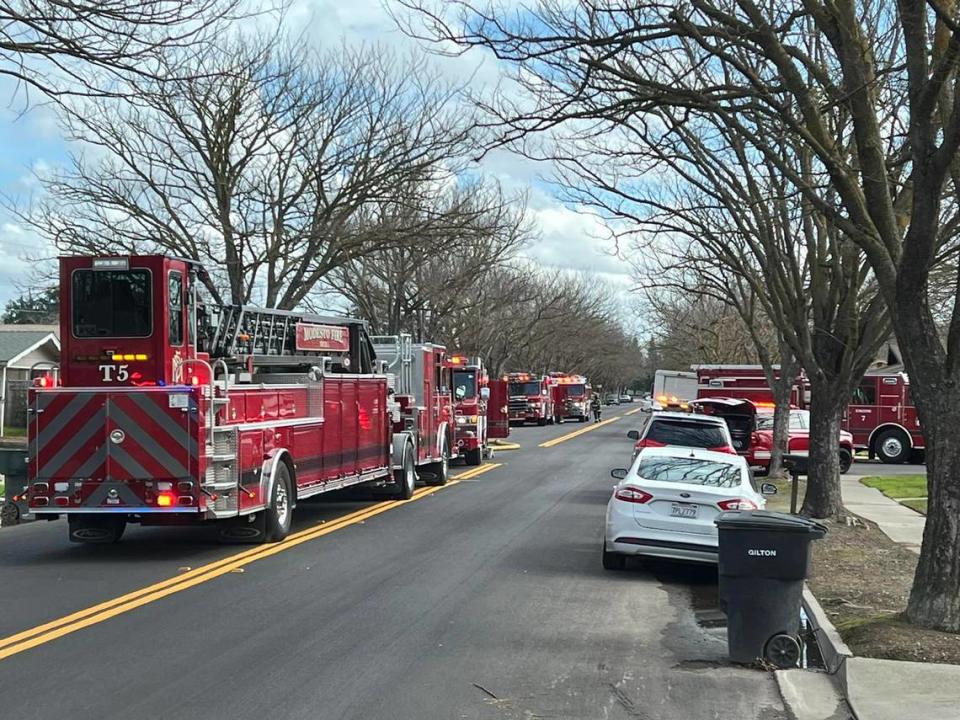 A fire Tuesday morning, Feb. 20, 2024, on the 2000 block of Celeste Drive, northeast of East Briggsmore and Rose avenues in Modesto, took the life of a 76-year-old woman.