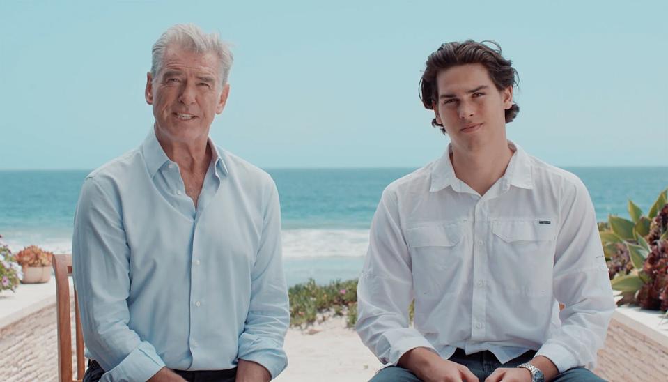 Pierce Brosnan and Son Paris Discuss Plastic Waste Crisis in United Nations PSA