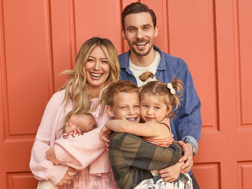 Hilary Duff, Matthew Koma, Luca, Banks &amp; Mae shot at their home in Beverly Hill, Los Angele
