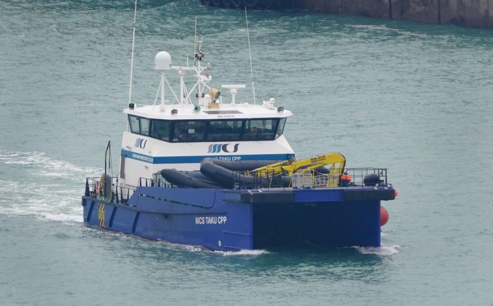 Rescued migrants brought to Dover in January (PA)