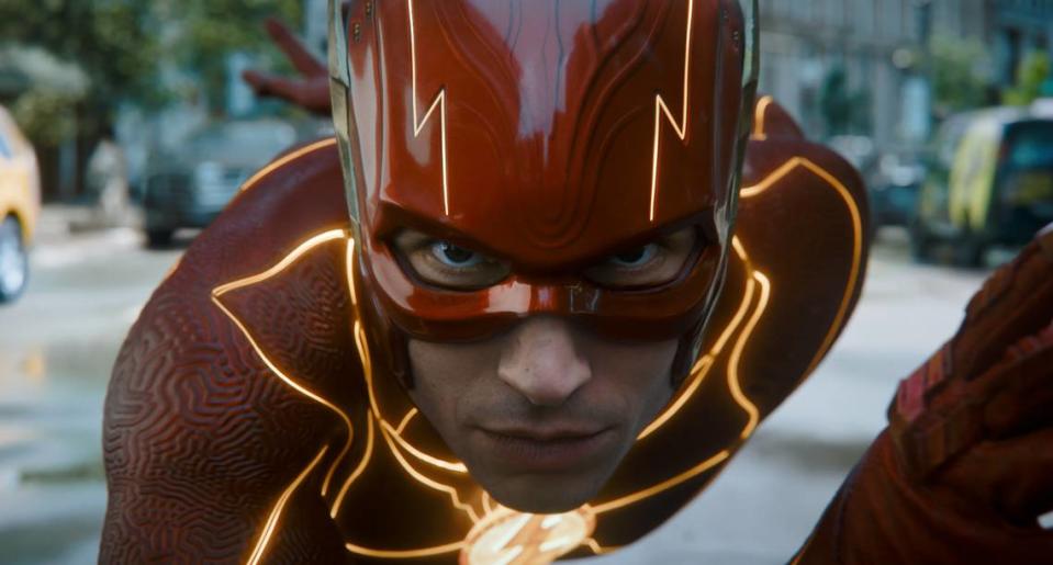 Ezra Miller stars as Barry Allen in “The Flash”