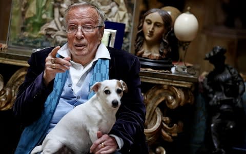 Italian director Franco Zeffirelli at his home in Rome, Italy, April 2014 - Credit: REX