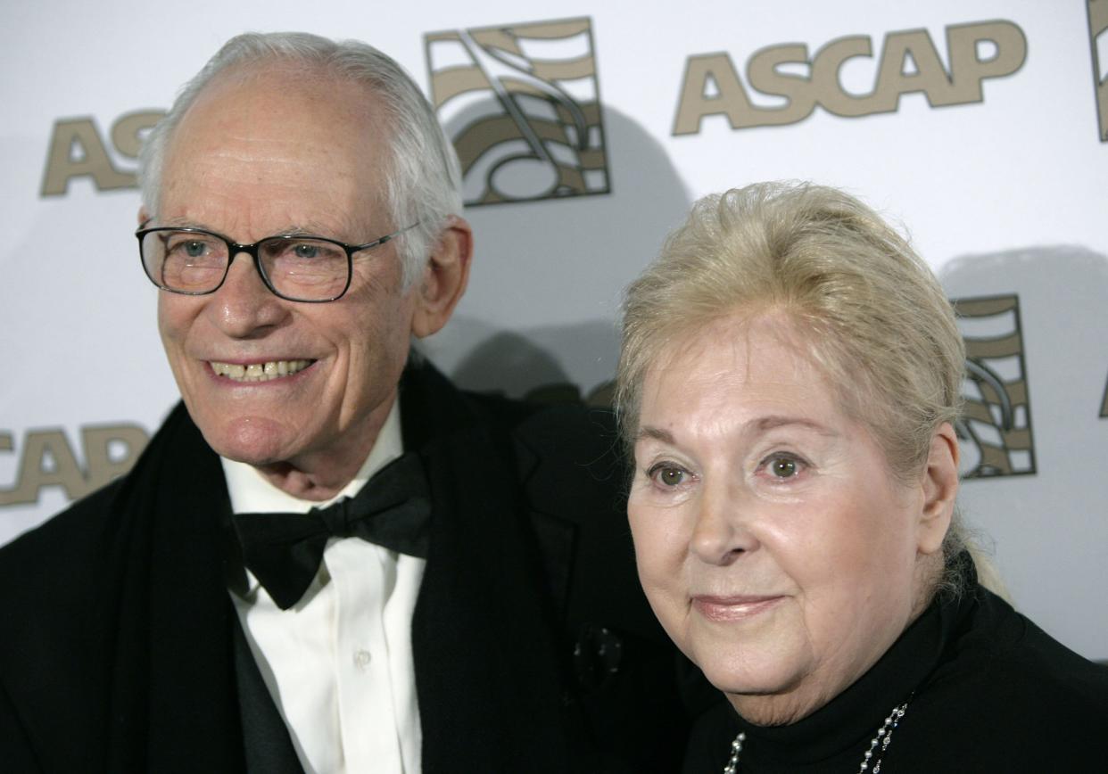 Oscar-winning lyricist Marilyn Bergman, right, died Saturday, Jan. 8, 2022 at age 93. She teamed with husband Alan Bergman on  “The Way We Were,” “How Do You Keep the Music Playing?” and hundreds of other songs. Alan, left, and Marilyn Bergman photographed at the ASCAP Film and Television music awards in Beverly Hills, Calif. in 2008.