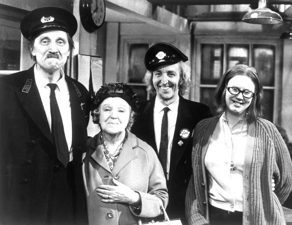 Stephen Lewis, Doris Hare, Bob Grant and Anna Karen from On the Buses.