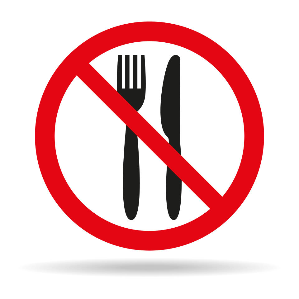 No Food Sign on white background. Vector illustration