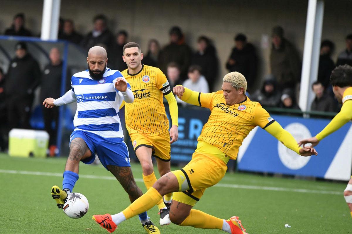 Josh Parker looks for a way forward for Oxford City <i>(Image: Mike Allen)</i>