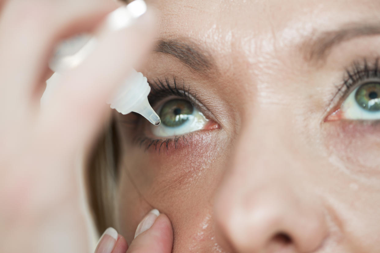 Opticians recommend eye drops to help prevent and alleviate symptoms of hay fever. (Getty Images)