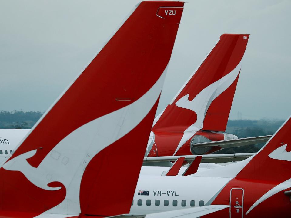 FILE PHOTO: Qantas aircraft are seen on the tarmac at Melbourne International Airport in Melbourne, Australia, November 6, 2018. REUTERS/Phil Noble