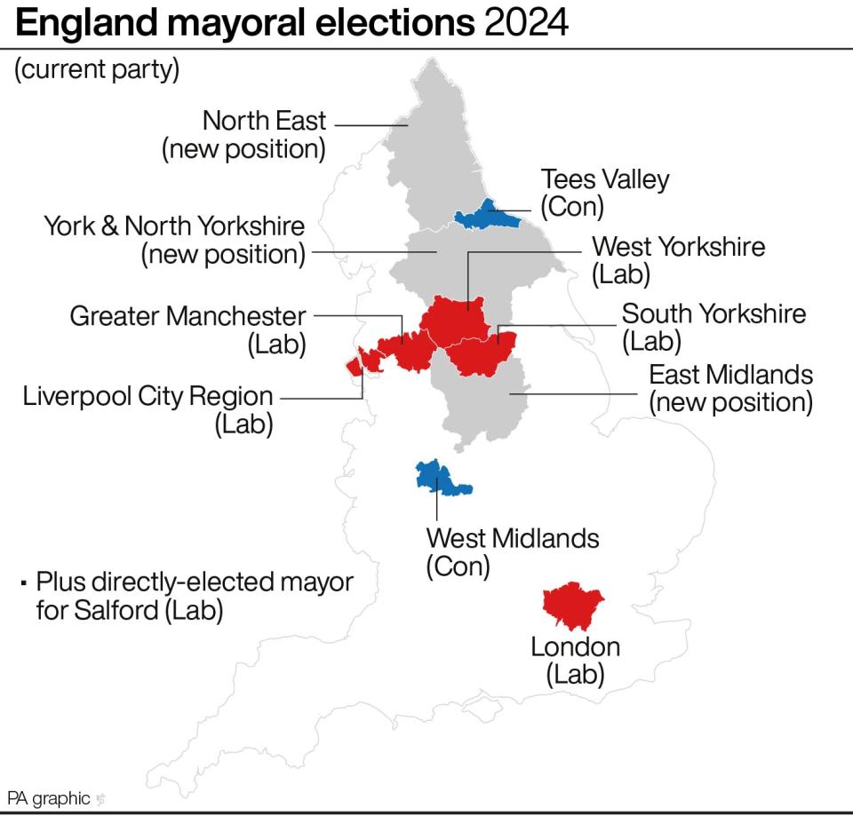 England's mayoral elections. (PA)
