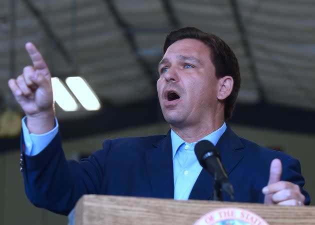 Florida Gov. Ron DeSantis, whose state's hospitals are filling up with COVID-19 patients, has said that vaccination requirements threaten freedom. (Photo: SOPA Images via Getty Images)