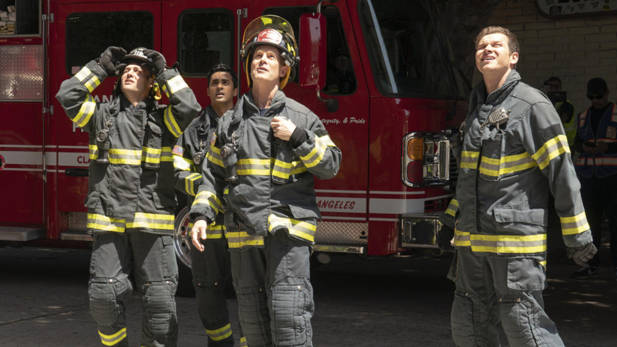  Bobby and the Station 118 firefighters in 9-1-1 Season 7x09. 