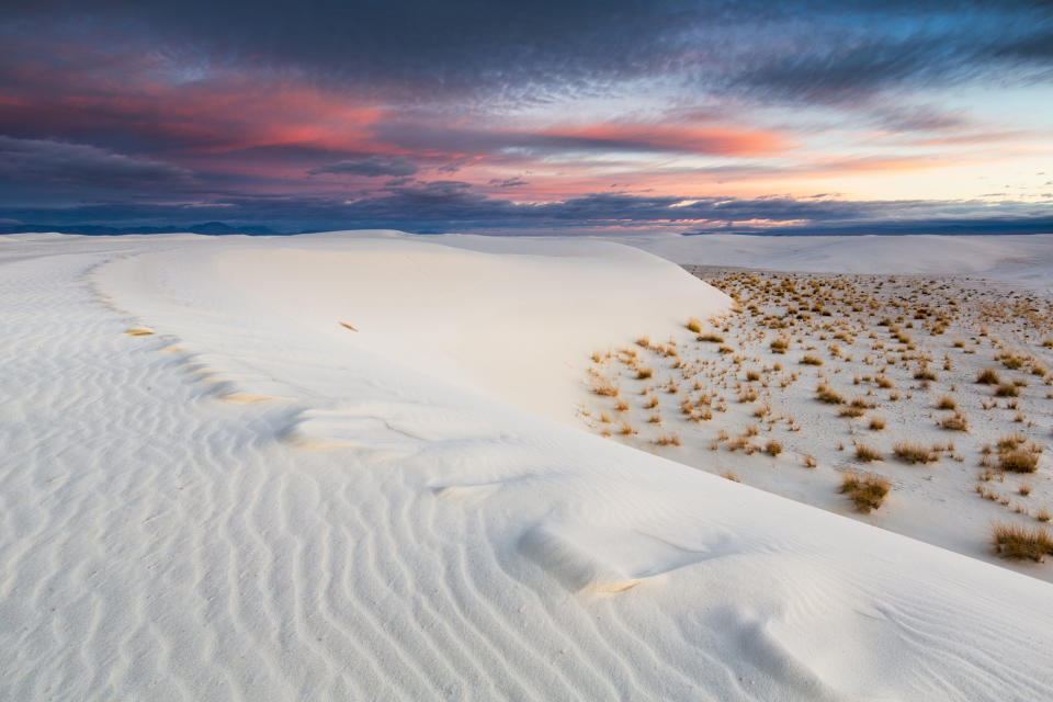 <p>These&nbsp;dunes of sparkling white&nbsp;<a href="http://www.nps.gov/whsa/index.htm">gypsum sand</a>&nbsp;are&nbsp;the perfect place to<a href="http://www.nps.gov/whsa/planyourvisit/backpacking.htm"> pitch a tent</a>.&nbsp;</p>