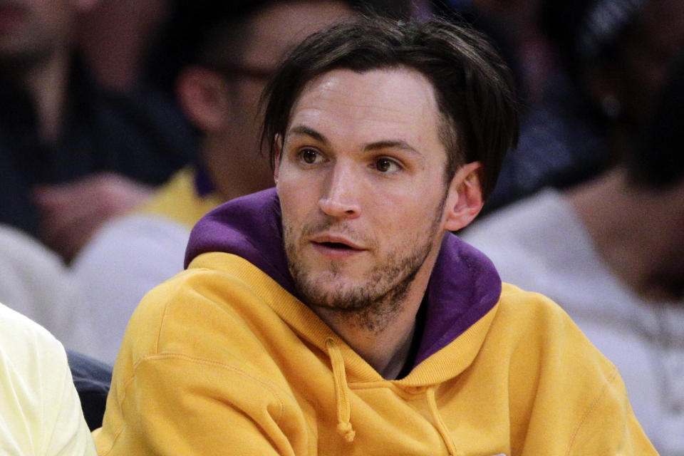 Musician Josh Klinghoffer attends an NBA basketball game between the Los Angeles Lakers and the Los Angeles Clippers, Thursday, March 6, 2014, in Los Angeles. The former Red Hot Chili Peppers guitarist is being sued for wrongful death and negligence after allegedly hitting and killing a pedestrian earlier this year. The lawsuit was filed Wednesday, July 10, 2024, by Ashley Sanchez, the daughter of 47-year-old Israel Sanchez, who died after being hit while walking in a crosswalk in Alhambra, east of Los Angeles. (AP Photo/Jae C. Hong, File)