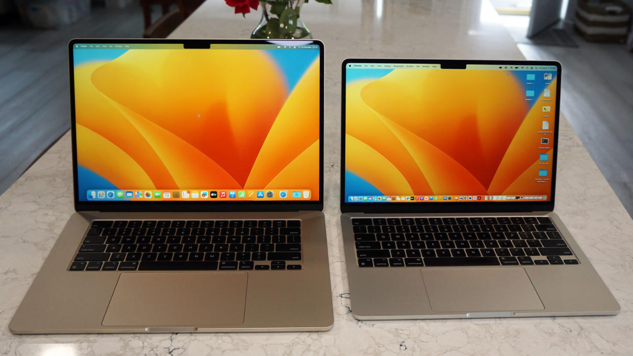  MacBook Air 15-inch (2023) next to macBook Air 13 inch 