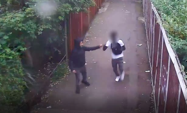 William Haines, 18, and a 17-year-old were filmed bumping fists after the attack (Picture: PA)