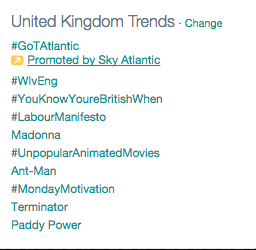 paddy power trending