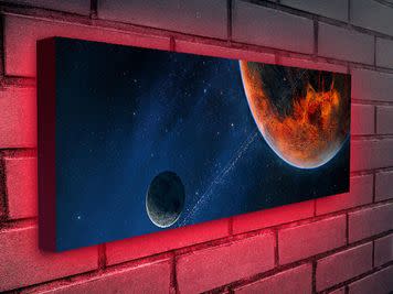 6 funky AF art prints backlit by LED lights, all on sale for 50% off