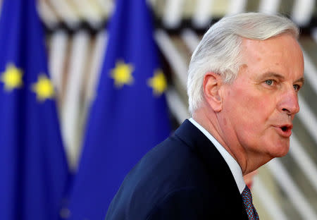 European Union's chief Brexit negotiator Michel Barnier arrives at an extraordinary European Union leaders summit to discuss Brexit, in Brussels, Belgium April 10, 2019. REUTERS/Yves Herman