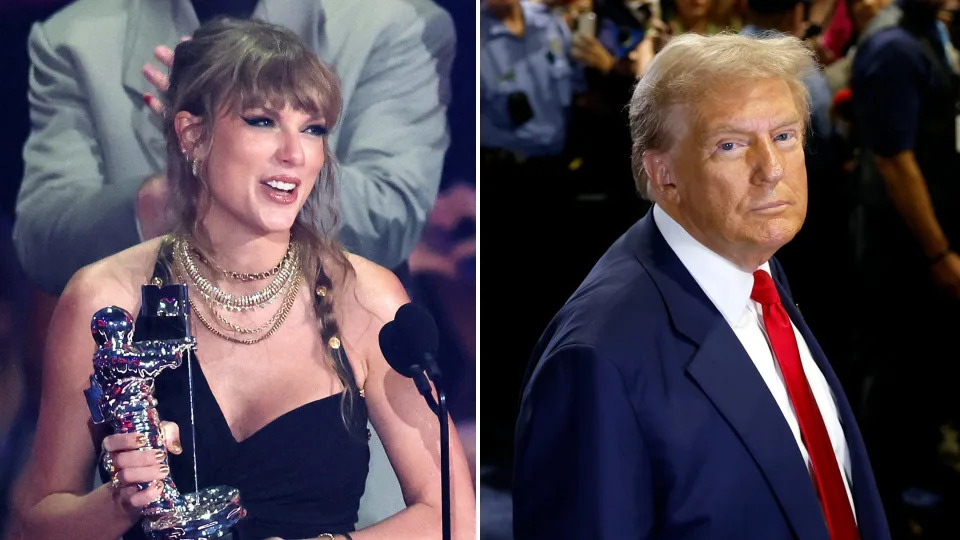 Donald Trump responds to Taylor Swift's endorsement of Kamala Harris.