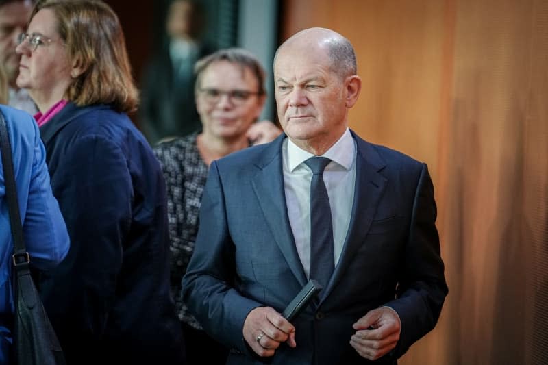 German Chancellor Olaf Scholz attends the weekly meeting of the Federal Cabinet in the Federal Chancellery. Kay Nietfeld/dpa