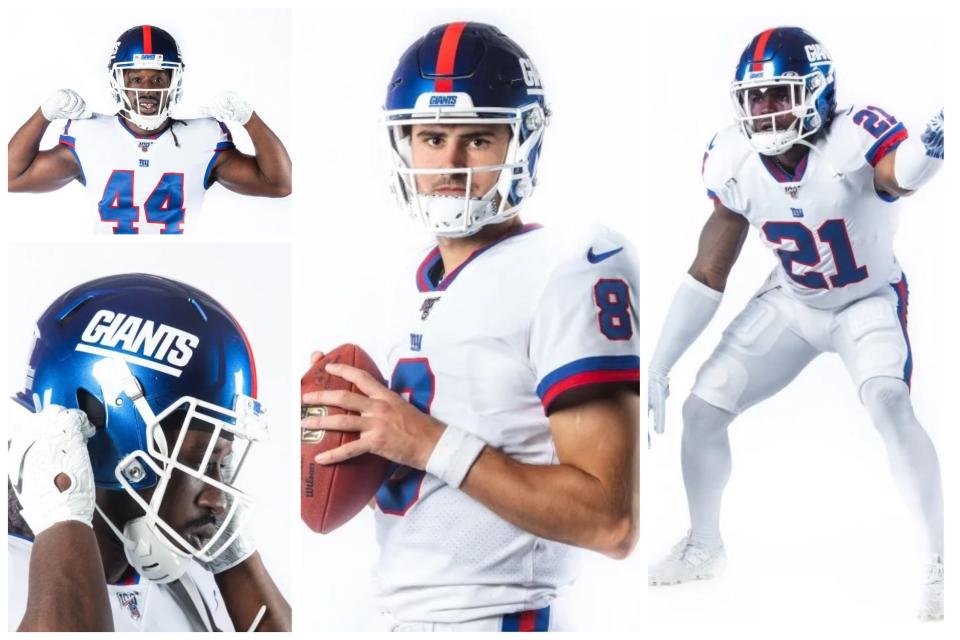 New York Giants throwback helmet and uniforms