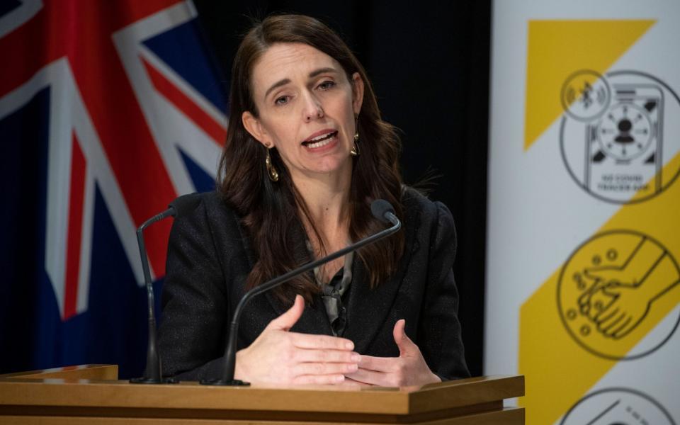 New Zealand Prime Minister Jacinda Ardern delivers a Covid-19 update at Parliament House, Wellington, New Zealand on 18 August 2021 - Mark Mitchell/Shutterstock