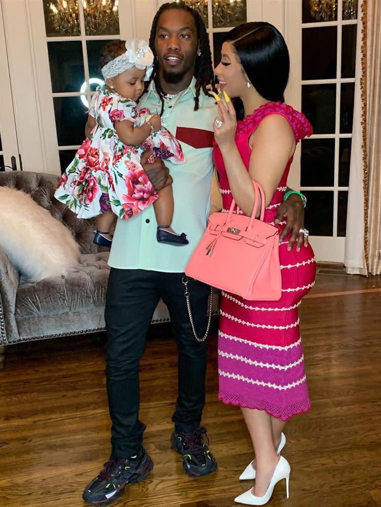 Cardi B with husband Offset and daughter Kulture | Cardi B/Instagram