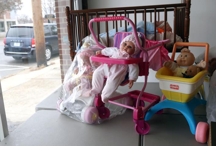 Toy donations given to the Clintonville-Beechwold Community Resources Center include dolls, as shown Dec. 1.