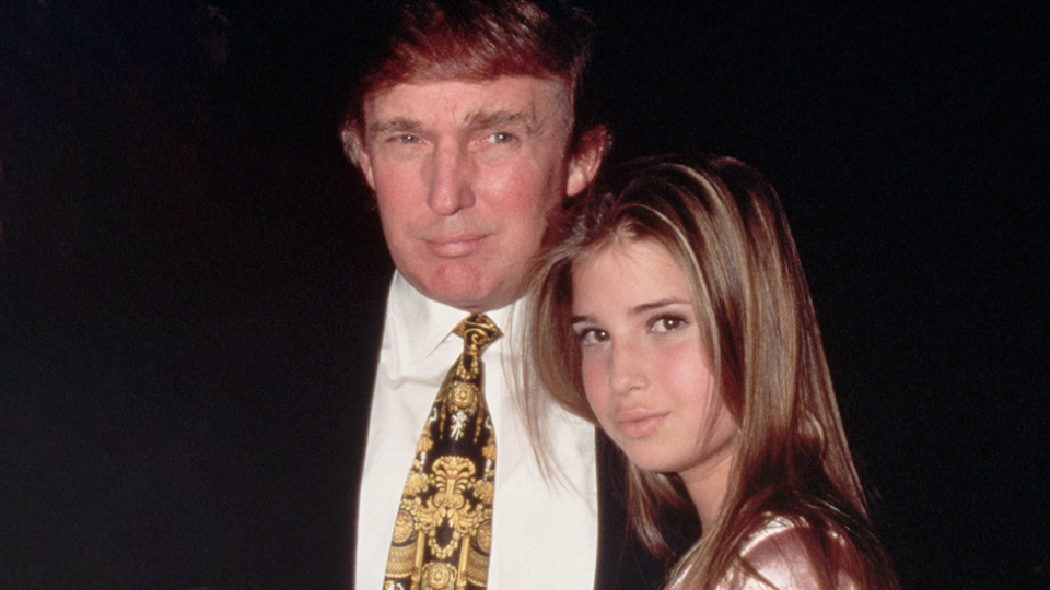 Image of young Ivanka with her father Donald J trump