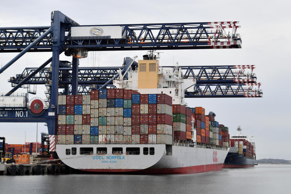 Containers are seen on a container ship at Port Botany in Sydney, Thursday, November 4, 2021. Source: AAP