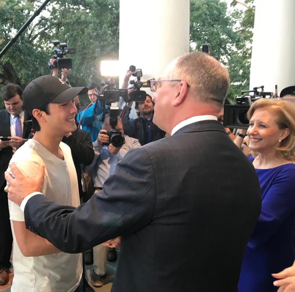 Gov. John Bel Edwards proclaimed May 14, 2019, Laine Hardy Day after Hardy made it to the final three contestants on "American Idol." Hardy ended up winning the crown. He is pictured here during a 2019 event at the Louisiana Governor's Mansion.