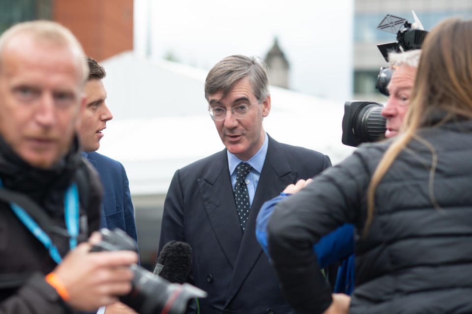 Jacob Rees-Mogg, Leader of the House of Commons, during the Conservative Party Conference at the Manchester Central Convention Complex, Manchester on Tuesday 1 October 2019 (Photo by P Scaasi/MI News/NurPhoto via Getty Images)