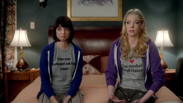 Kate Micucci and Riki Lindhome in Garfunkel and Oates.