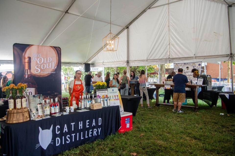 The Cathead Distillery booth at Chow Chow, September 8, 2023.
