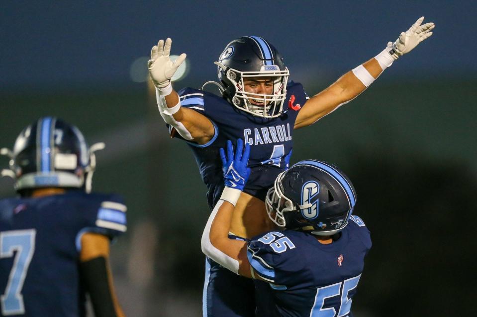 Carroll faced King in a high school football game at Cabanis Multipurpose Stadium on Friday, Sept. 30, 2022 in Corpus Christi, Texas.