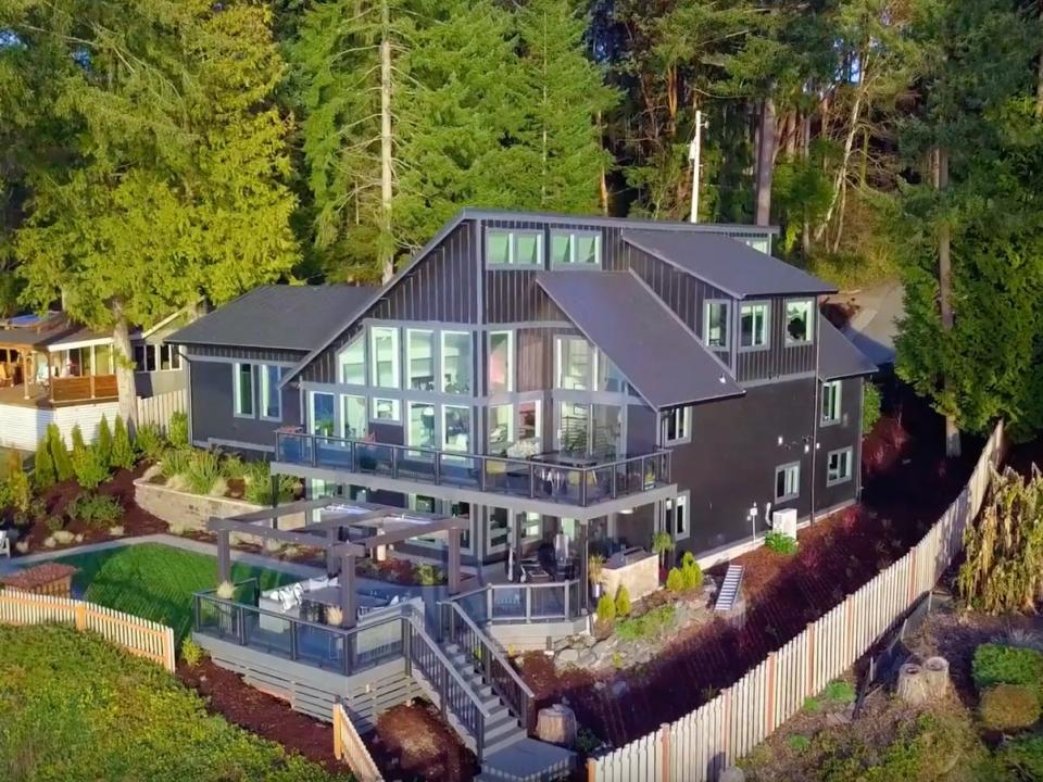 hgtv dream home 2018 with trees in the background