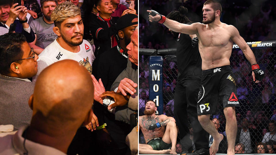 Khabib attacked McGregor’s teammate Dillon Danis. Image: Getty