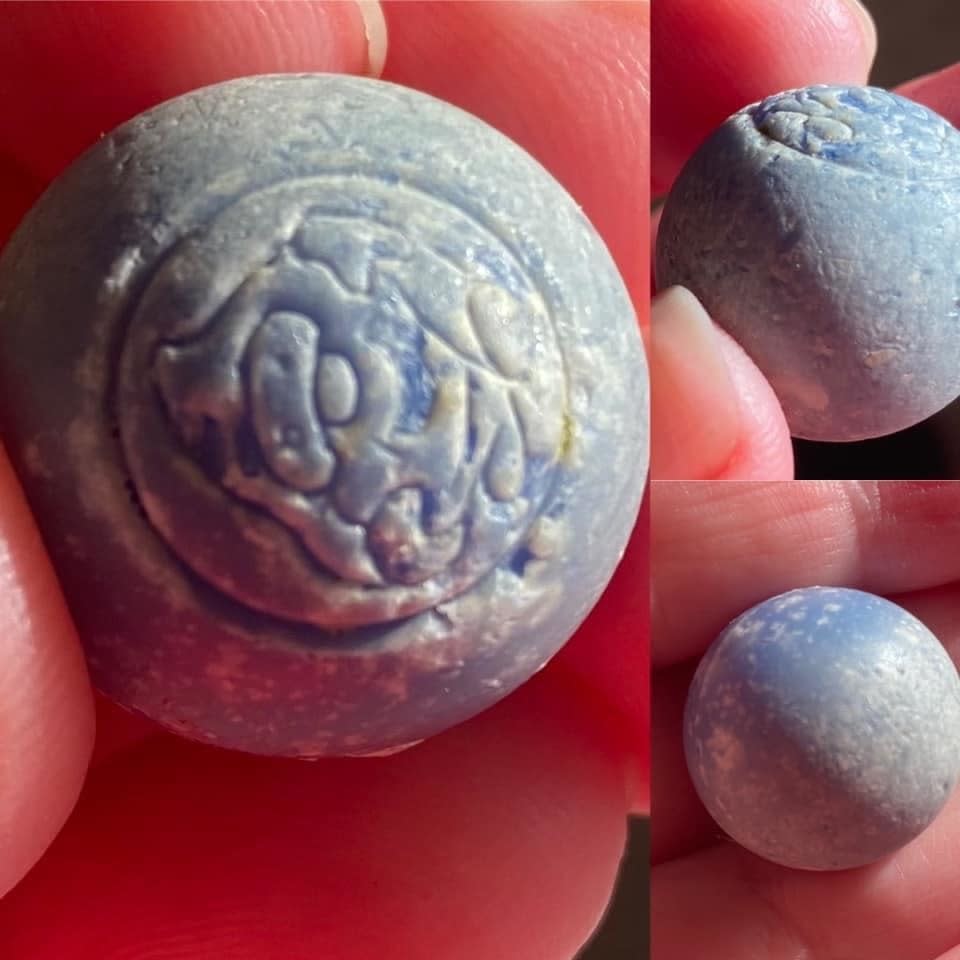 marble ball with an engraving