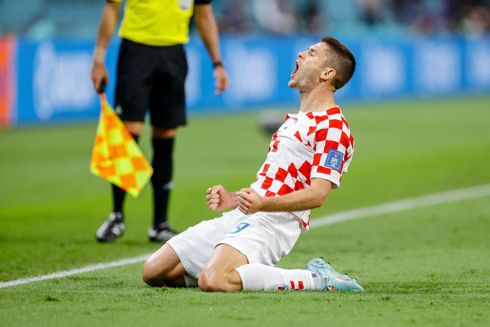 Andrej Kramaric梅開二度率克羅埃西亞奪逆轉勝。(Photo by Matteo Ciambelli/DeFodi Images via Getty Images)