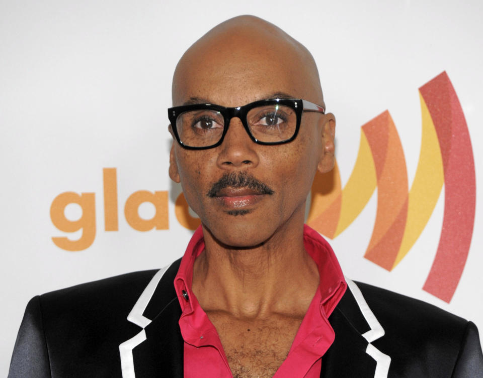 FILE - In this April 17, 2010 file photo, Ru Paul arrives at the GLAAD Media Awards in Los Angeles. Ru Paul is among several inductees for the next class of the California Hall of Fame. Gov. Gavin Newsom and first partner Jennifer Siebel Newsom announced the inductees on Wednesday, Nov. 13, 2019. (AP Photo/Dan Steinberg, File)